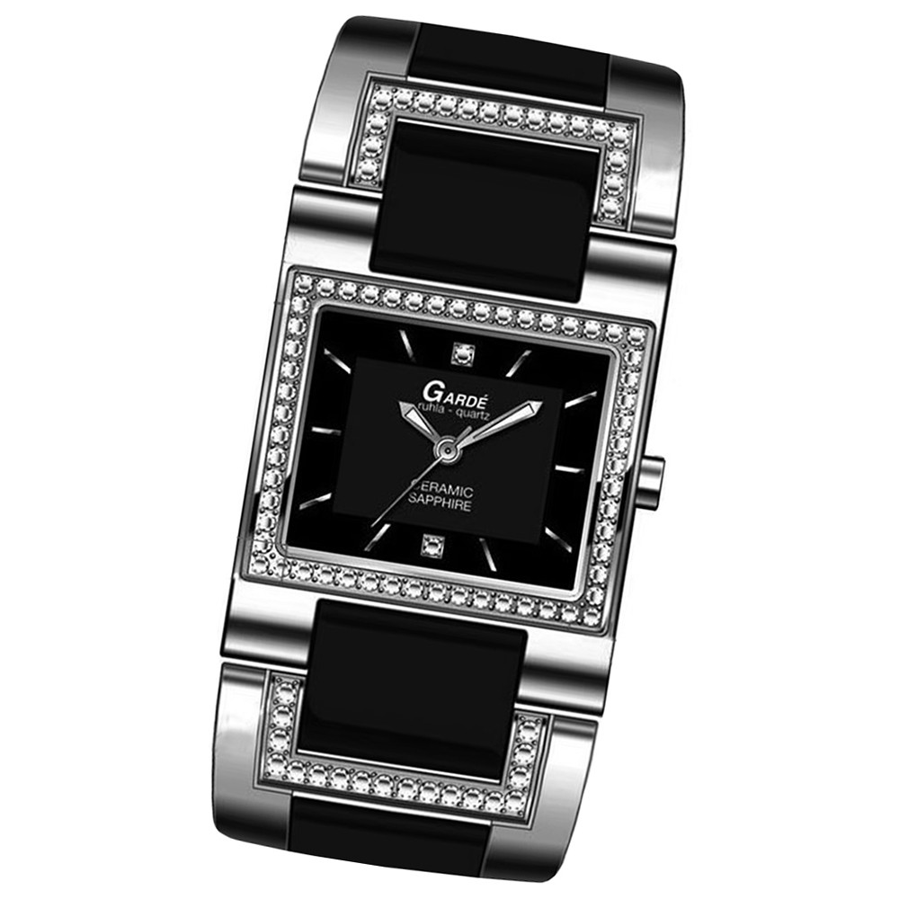 GARDE Damen-Uhr Quarzuhr Elegance 21949 Edelstahl Keramik-Armbanduhr UGA21949