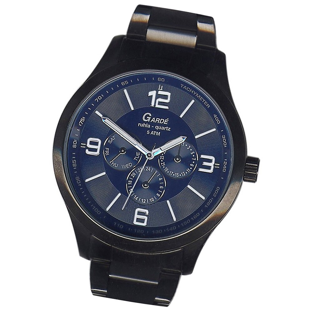 GARDE Herren-Uhr Quarzuhr Sport 22422 Edelstahl-Armbanduhr UGA22422