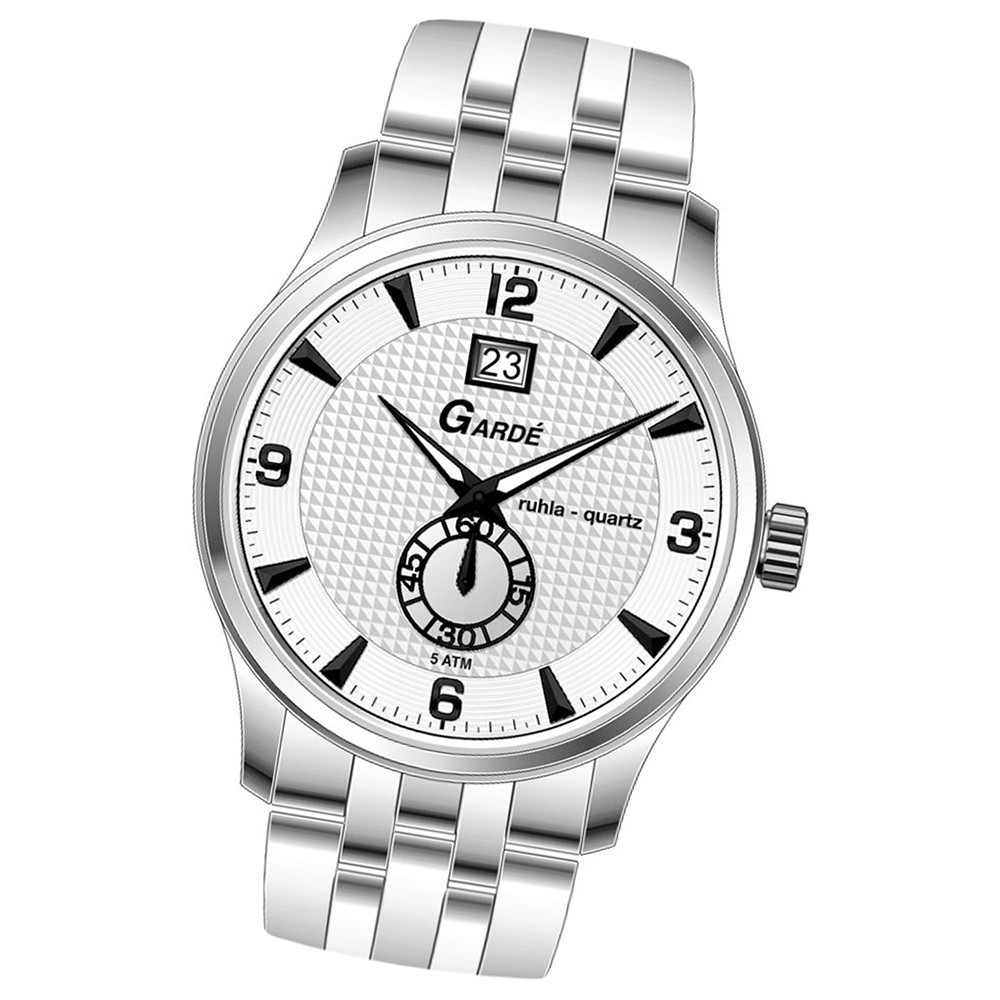 GARDE Herren-Uhr Quarzuhr Elegance 22471 Edelstahl-Armbanduhr UGA22471