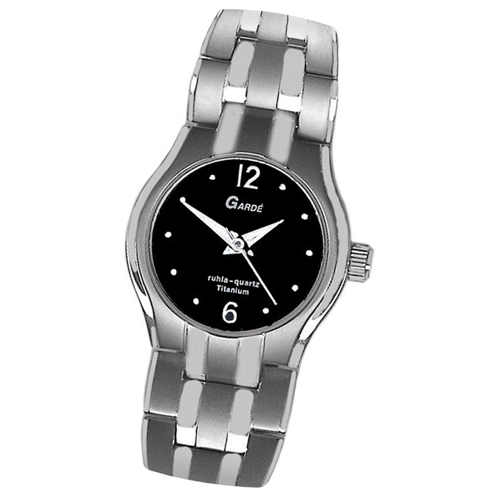 GARDE Damen-Uhr Quarzuhr Elegance 7803-6 Titan Edelstahl-Armbanduhr UGA78036