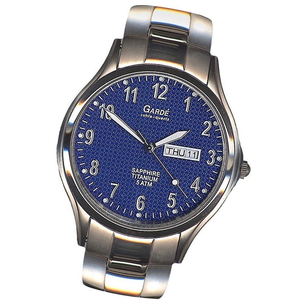 GARDE Herren-Uhr Quarzuhr Elegance 90404 Titan-Armbanduhr UGA90404