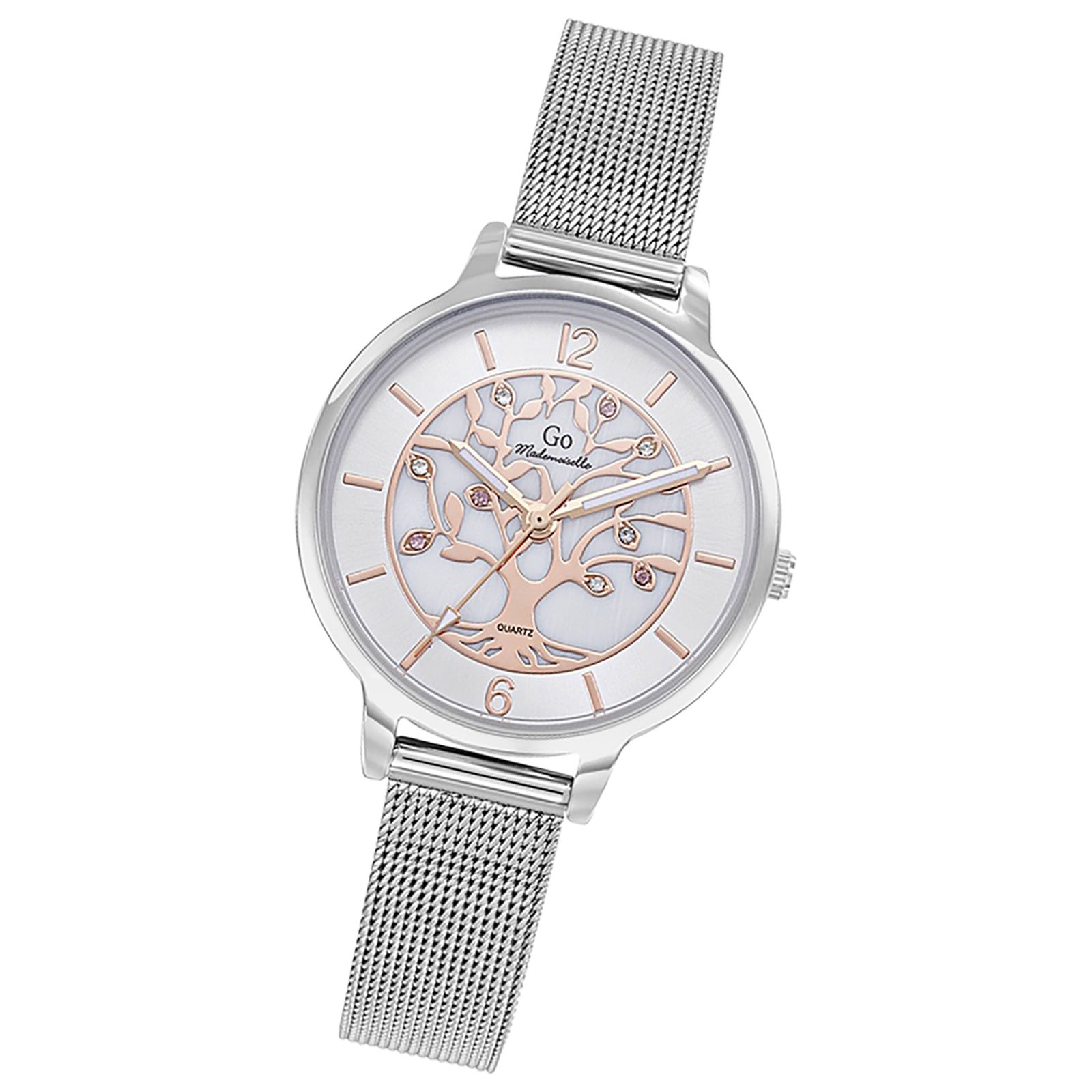 Girl Only GO Damen Armbanduhr Mademoiselle Quarz-Uhr Edelstahl silber UGO695572