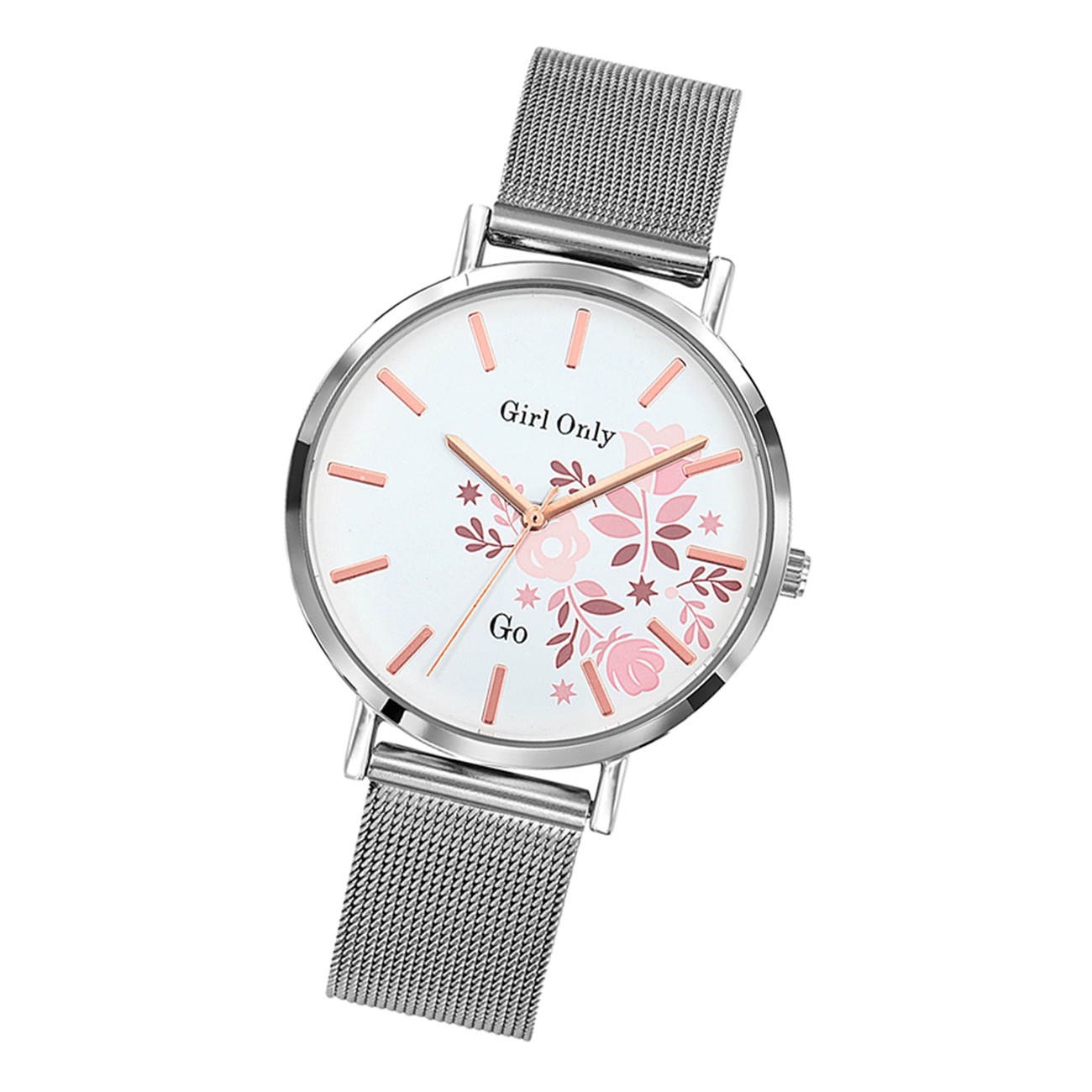 Girl Only GO Damenuhr Analog Quarzuhr mit Edelstahlarmband silber UGO695910