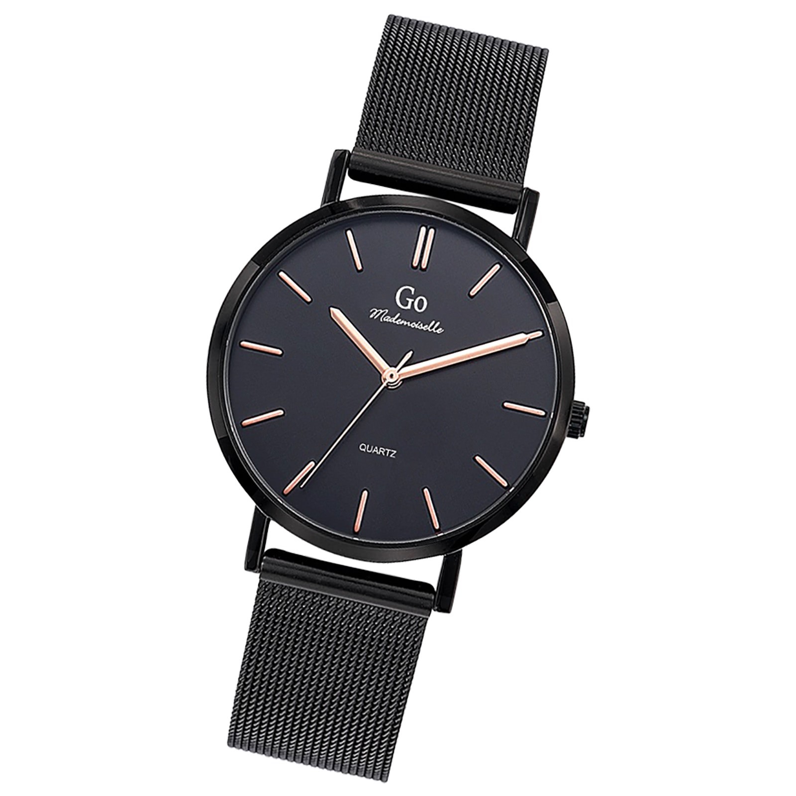Girl Only GO Damen Armbanduhr Mademoiselle Quarz-Uhr Edelstahl schwarz UGO695993