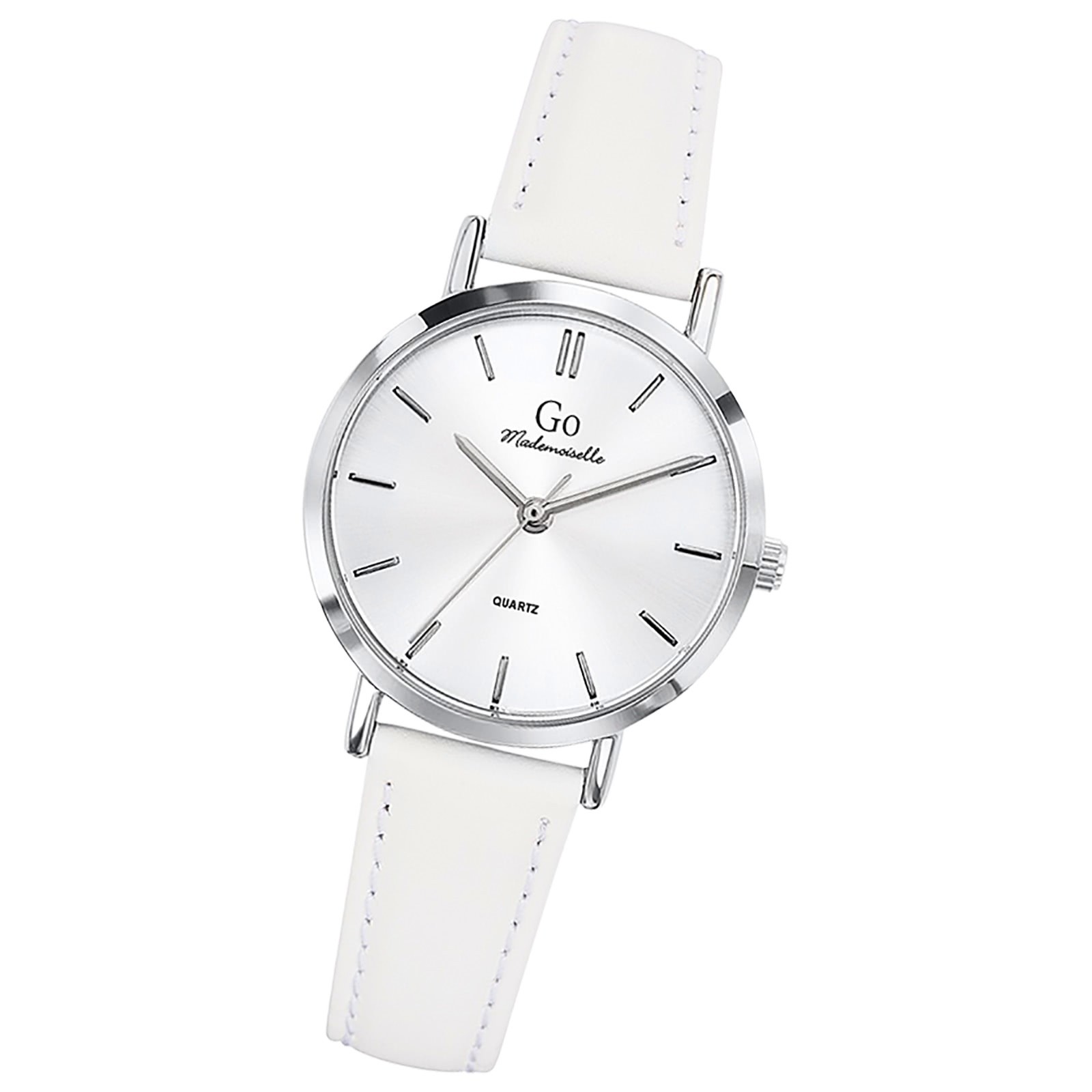 Girl Only GO Damen Armbanduhr Mademoiselle Quarz-Uhr Leder weiß UGO698931