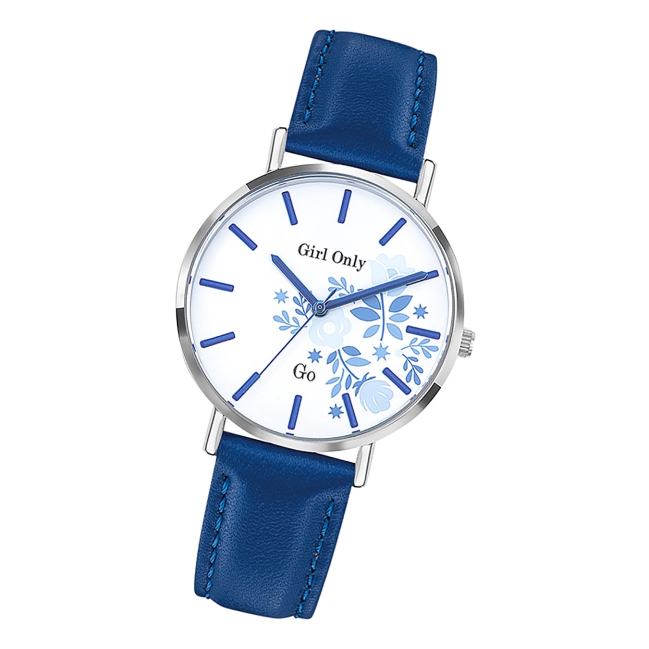 Girl Only GO Damenuhr Analog Quarzuhr mit Lederarmband blau UGO699010