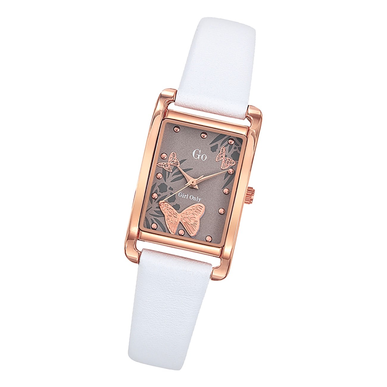 Girl Only GO Damenuhr Analog Quarzuhr mit Lederarmband weiß UGO699208