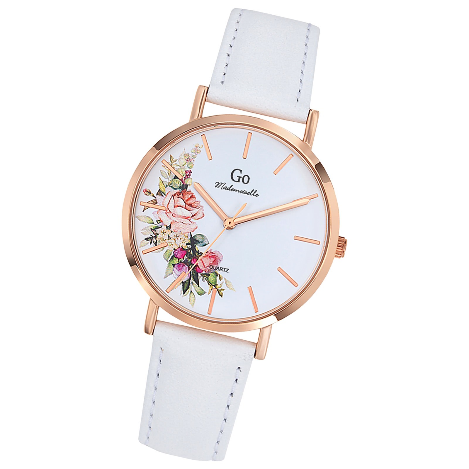 Girl Only GO Damenuhr Analog Quarzuhr mit Lederarmband weiß UGO699257