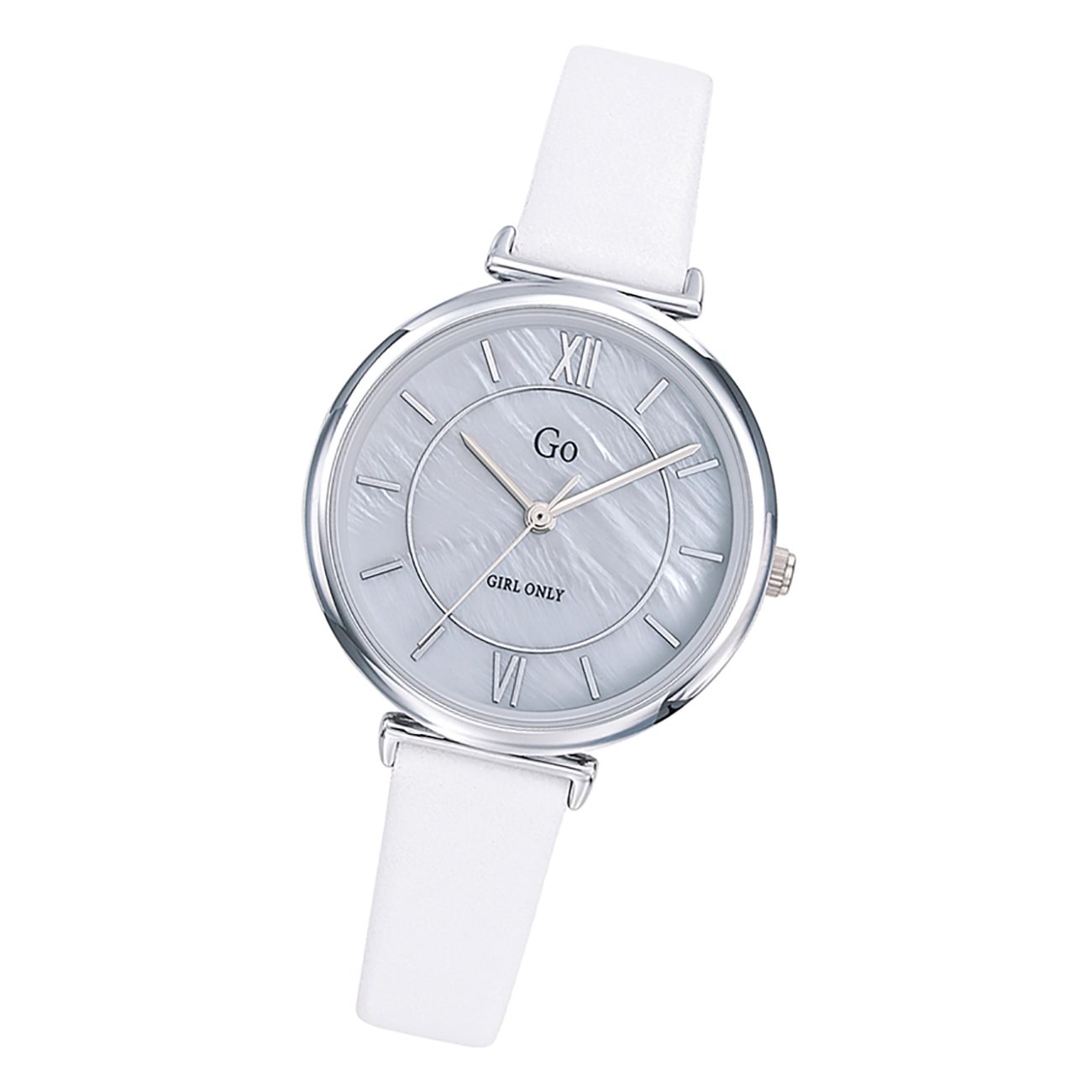 Girl Only GO Damenuhr Analog Quarzuhr mit Lederarmband weiß UGO699276