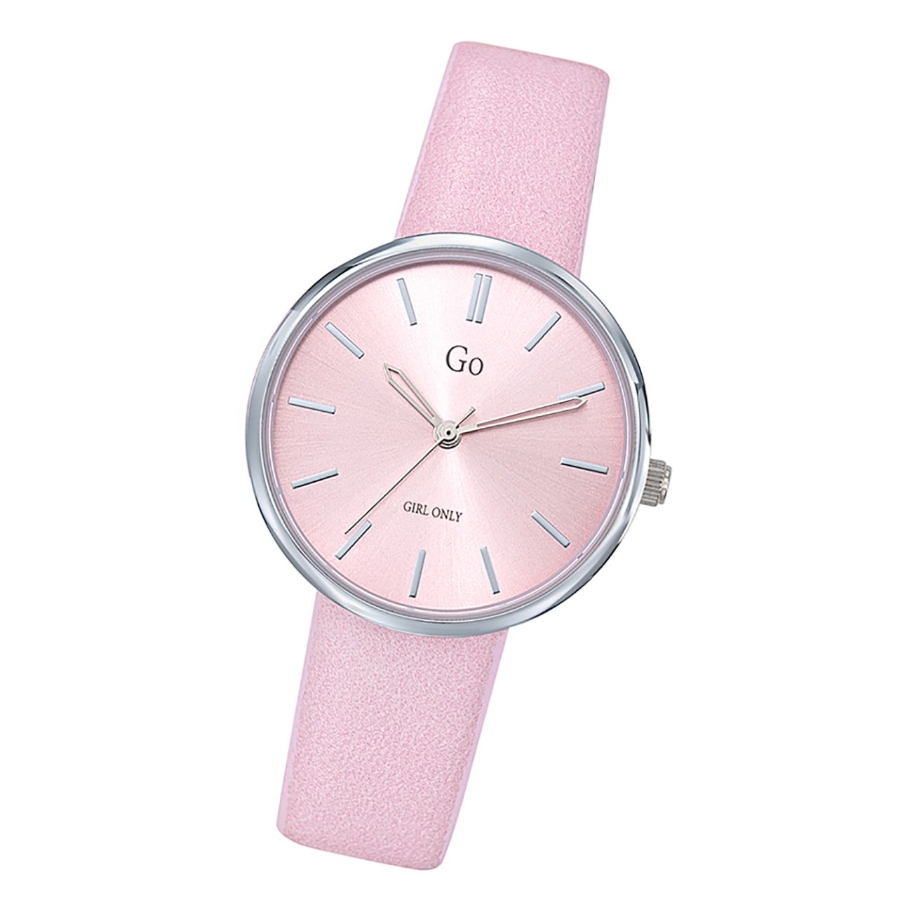 Girl Only GO Damenuhr Analog Quarzuhr mit Lederarmband rosa UGO699314