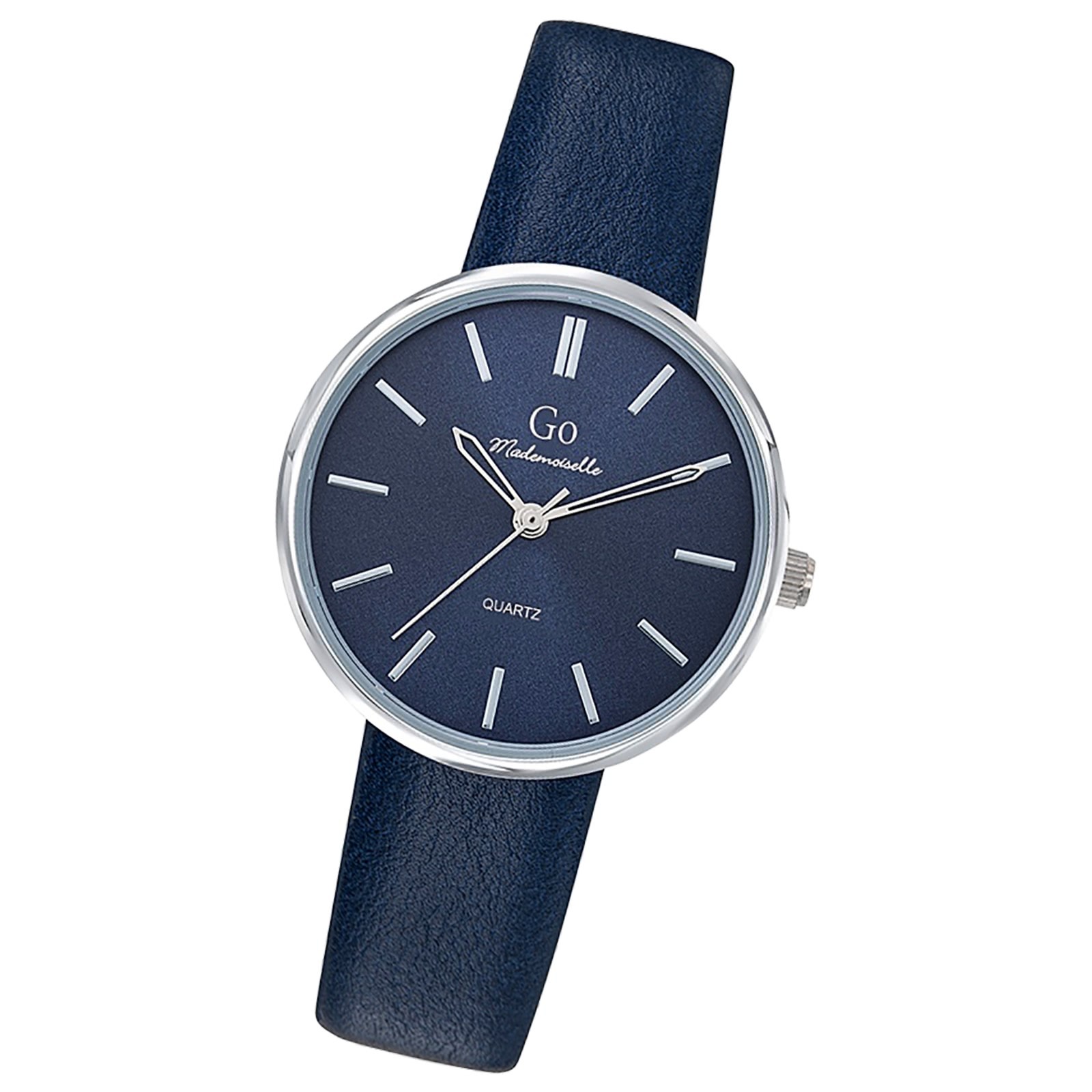 Girl Only GO Damen Armbanduhr Mademoiselle Quarz-Uhr Leder dunkelblau UGO699316