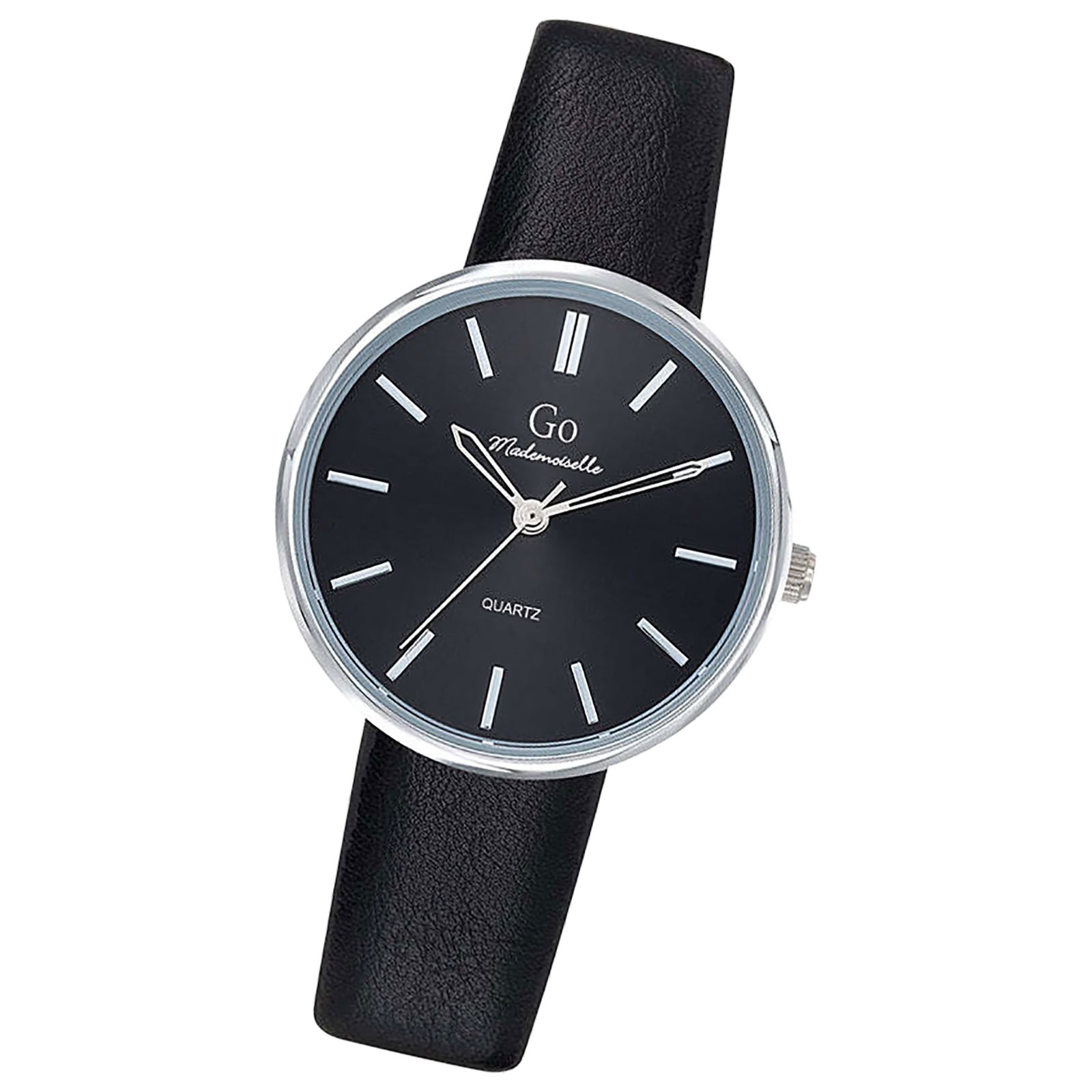 Girl Only GO Damen Armbanduhr Mademoiselle Quarz-Uhr Leder schwarz UGO699317