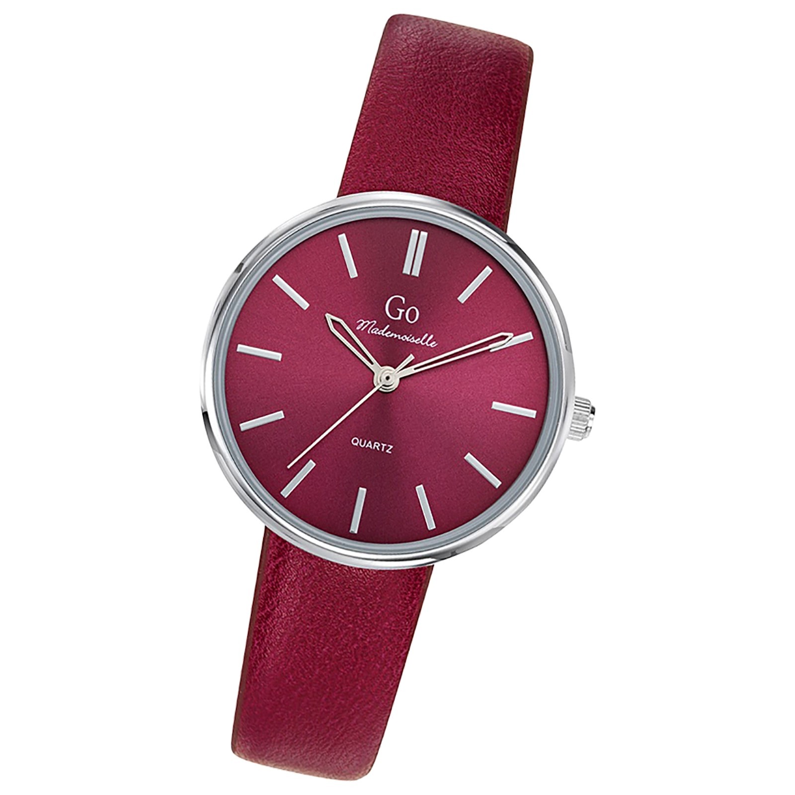 Girl Only GO Damen Armbanduhr Mademoiselle Quarz-Uhr Leder rot bordo UGO699319