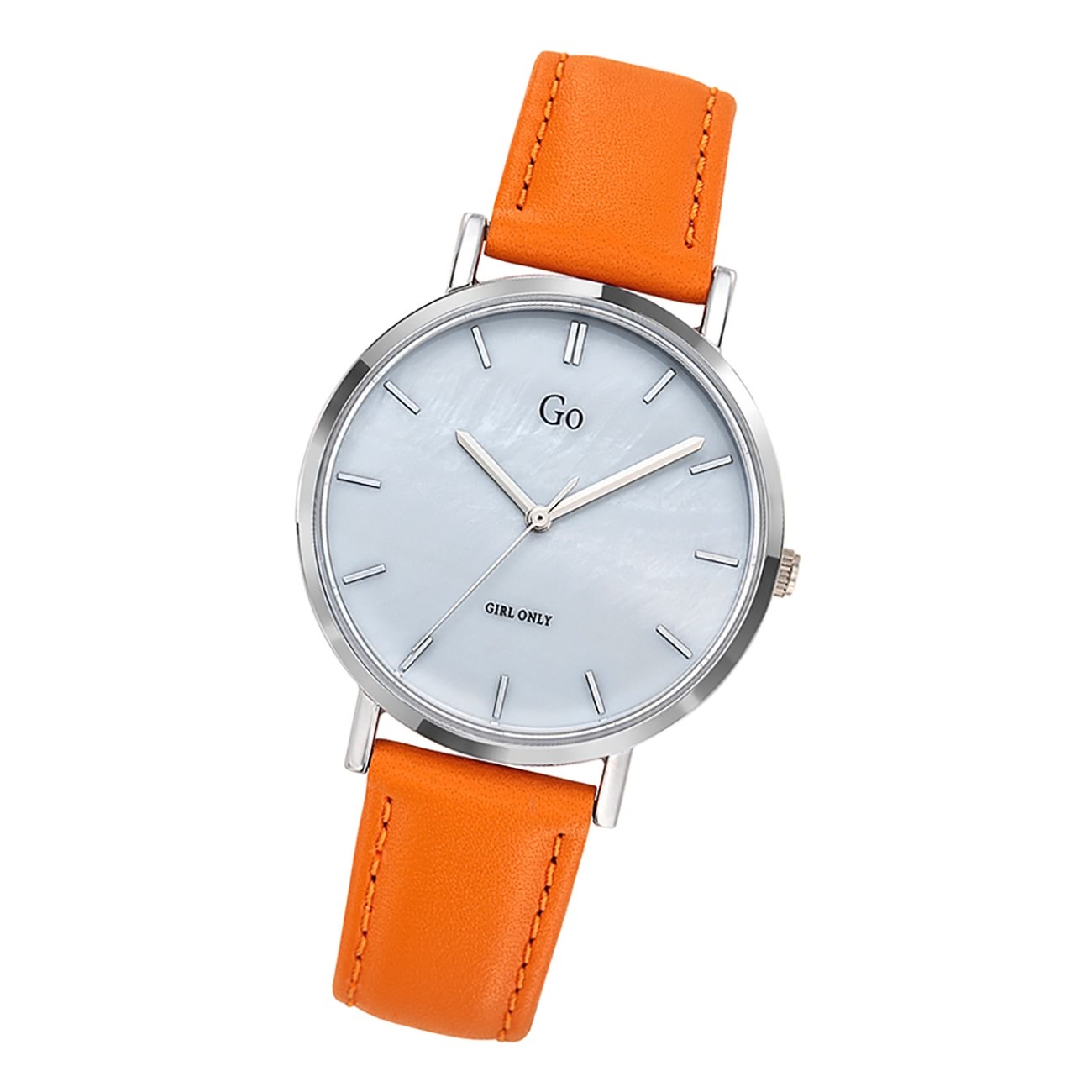 Girl Only GO Damenuhr Analog Quarzuhr mit Lederarmband orange UGO699330