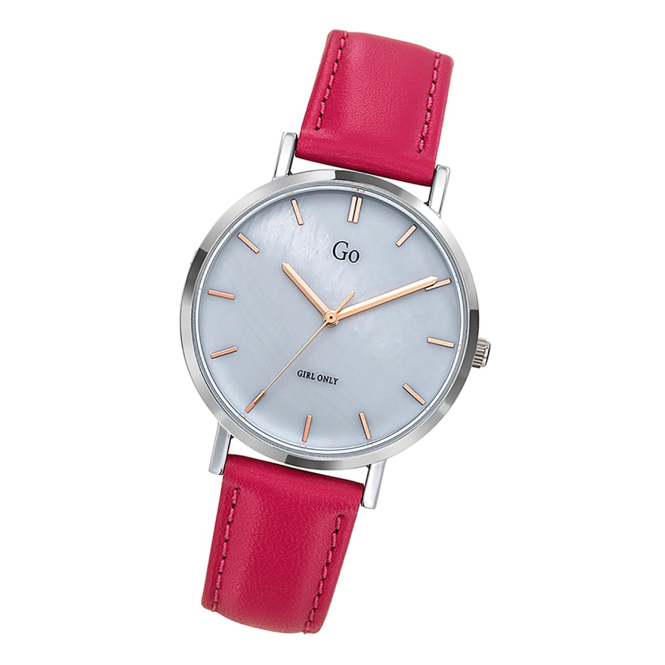 Girl Only GO Damenuhr Analog Quarzuhr mit Lederarmband pink UGO699333