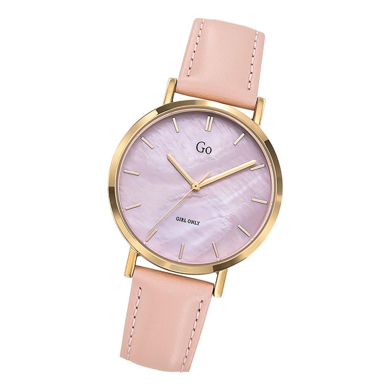 Girl Only GO Damenuhr Analog Quarzuhr mit Lederarmband rosa UGO699335