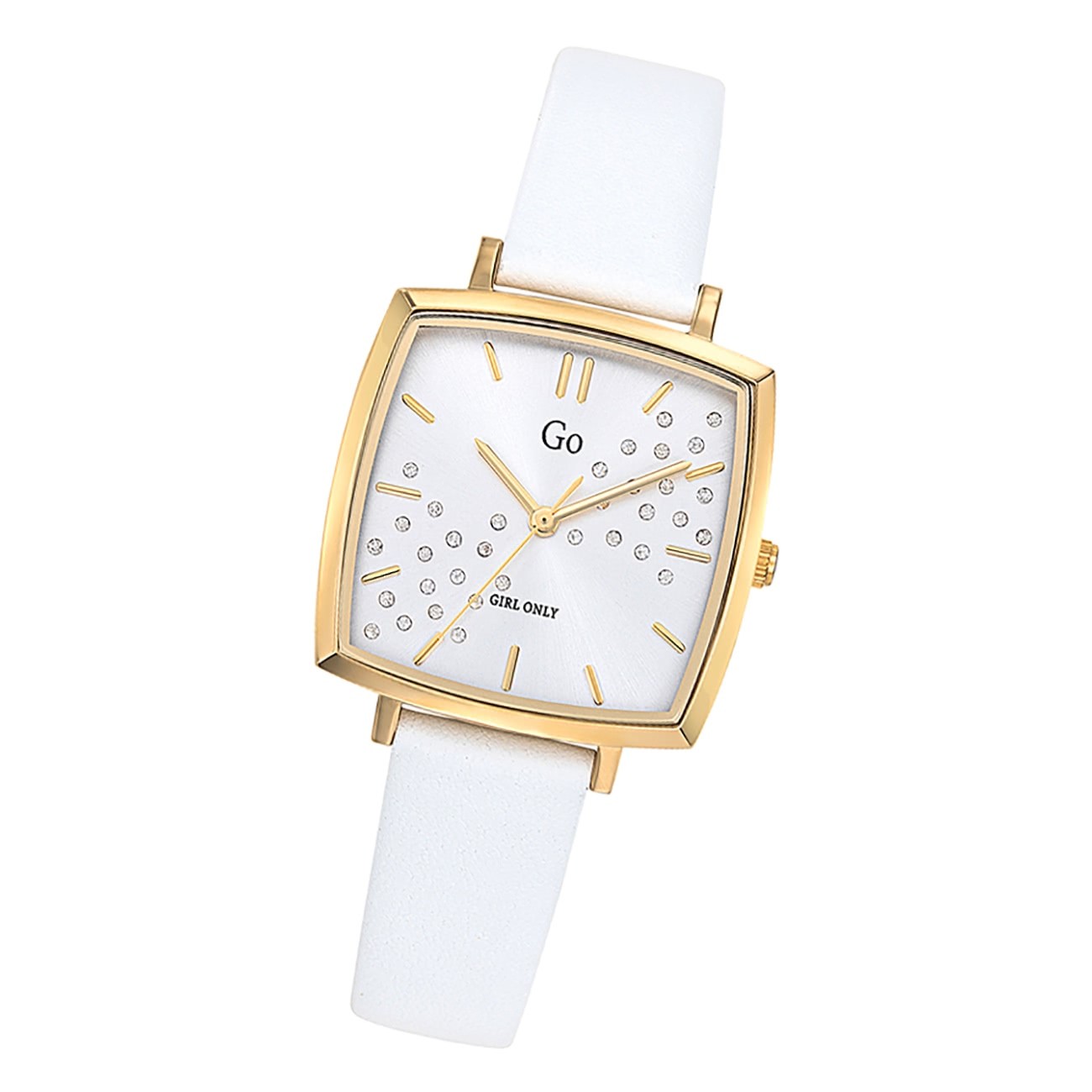 Girl Only GO Damenuhr Analog Quarzuhr mit Lederarmband weiß UGO699342