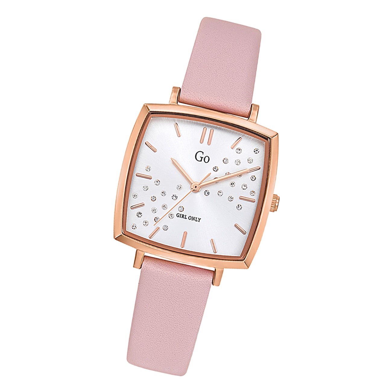 Girl Only Damen Armbanduhr GO 699343 Analog Quarz Uhr Leder rosa UGO699343