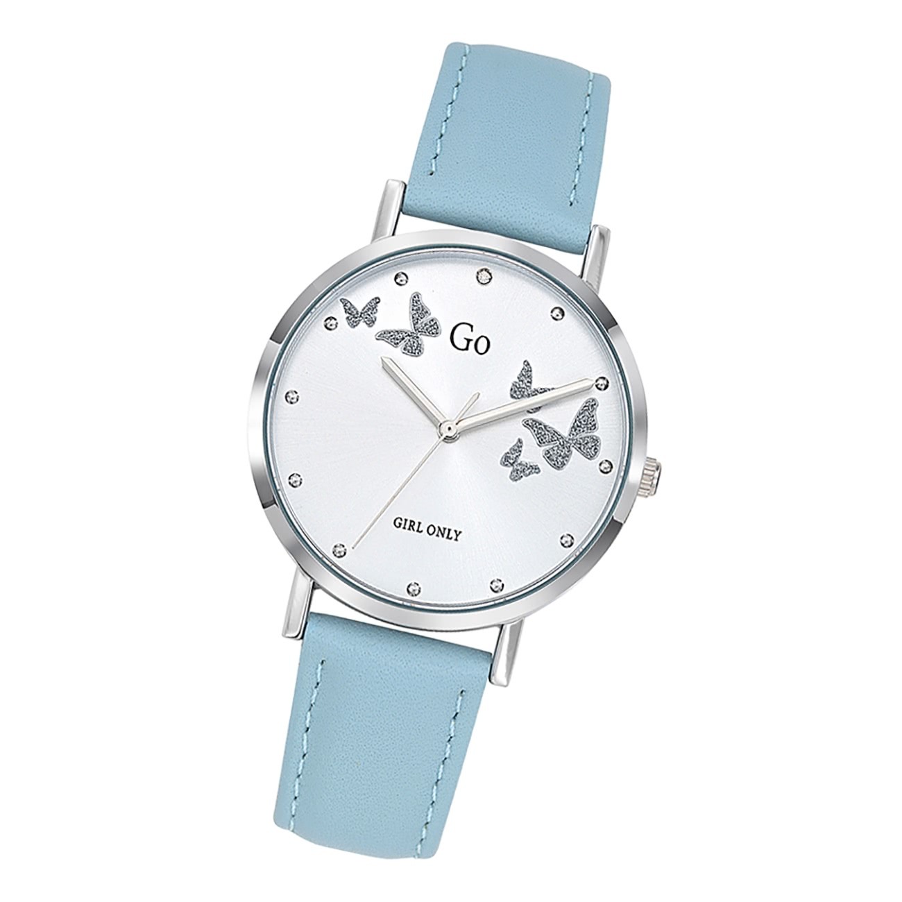 Girl Only Damen Armbanduhr GO 699347 Analog Quarz Uhr Leder grau UGO699347