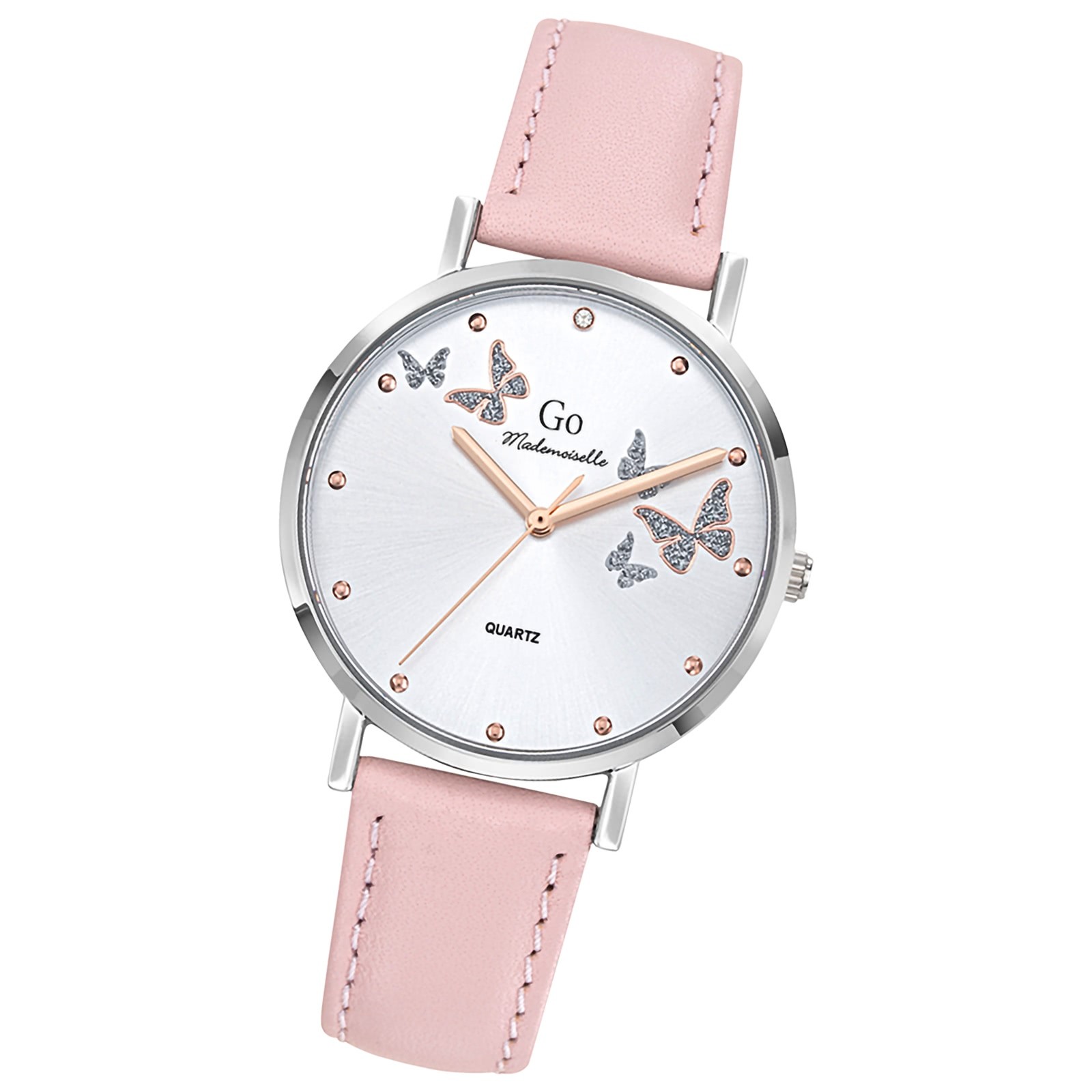 Girl Only GO Damenuhr Analog Quarzuhr mit Lederarmband rosa UGO699349