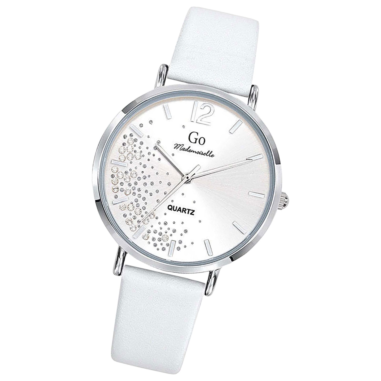 Girl Only GO Damen Armbanduhr Mademoiselle Quarz-Uhr Leder weiß UGO699354
