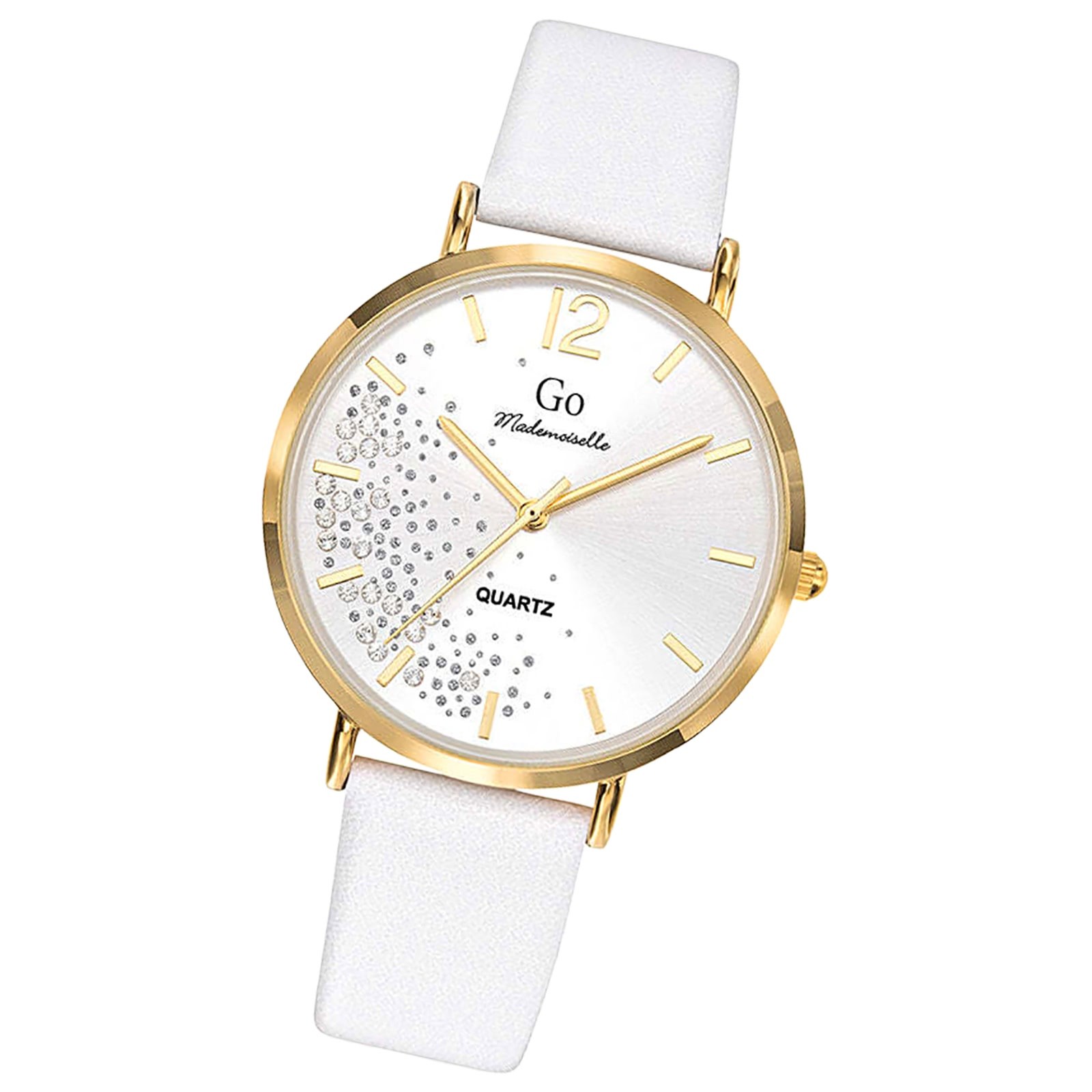 Girl Only GO Damen Armbanduhr Mademoiselle Quarz-Uhr Leder weiß UGO699359