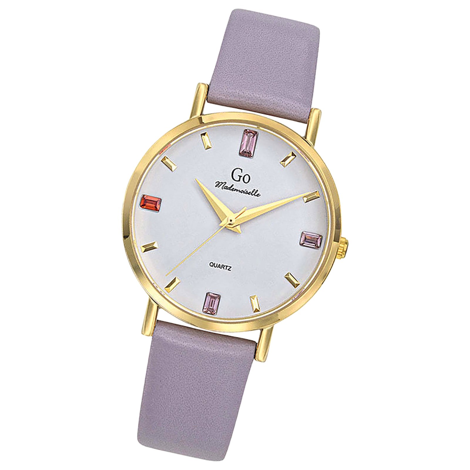 Girl Only GO Damen Armbanduhr Mademoiselle Quarz-Uhr Leder lila UGO699421