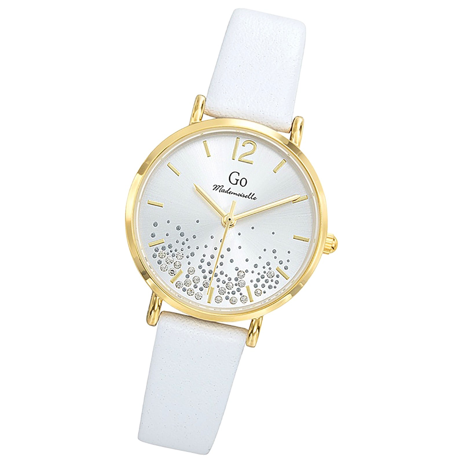 Girl Only GO Damen Armbanduhr Mademoiselle Quarz-Uhr Leder weiß UGO699458