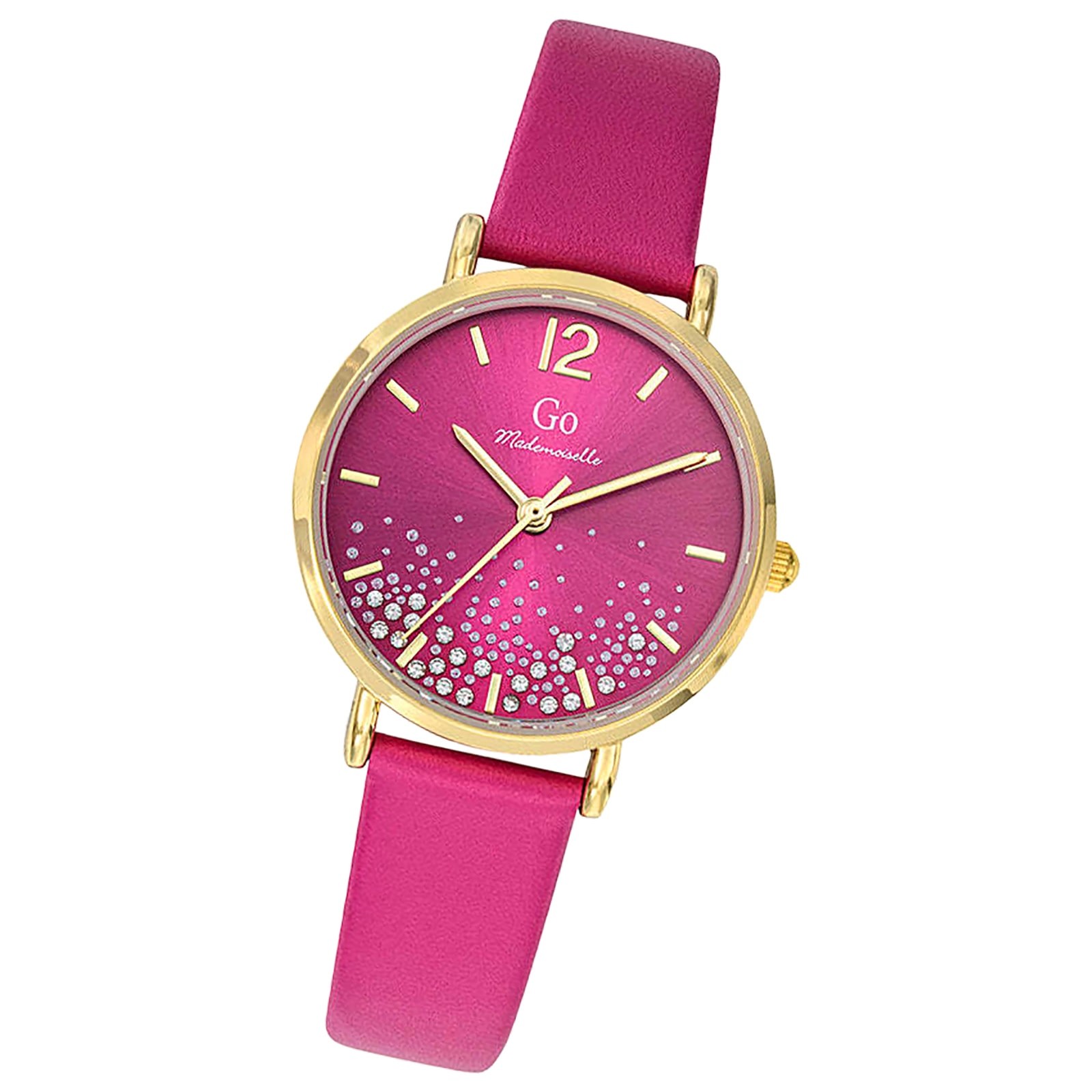 Girl Only GO Damen Armbanduhr Mademoiselle Quarzuhr Leder pink fuchsia UGO699535