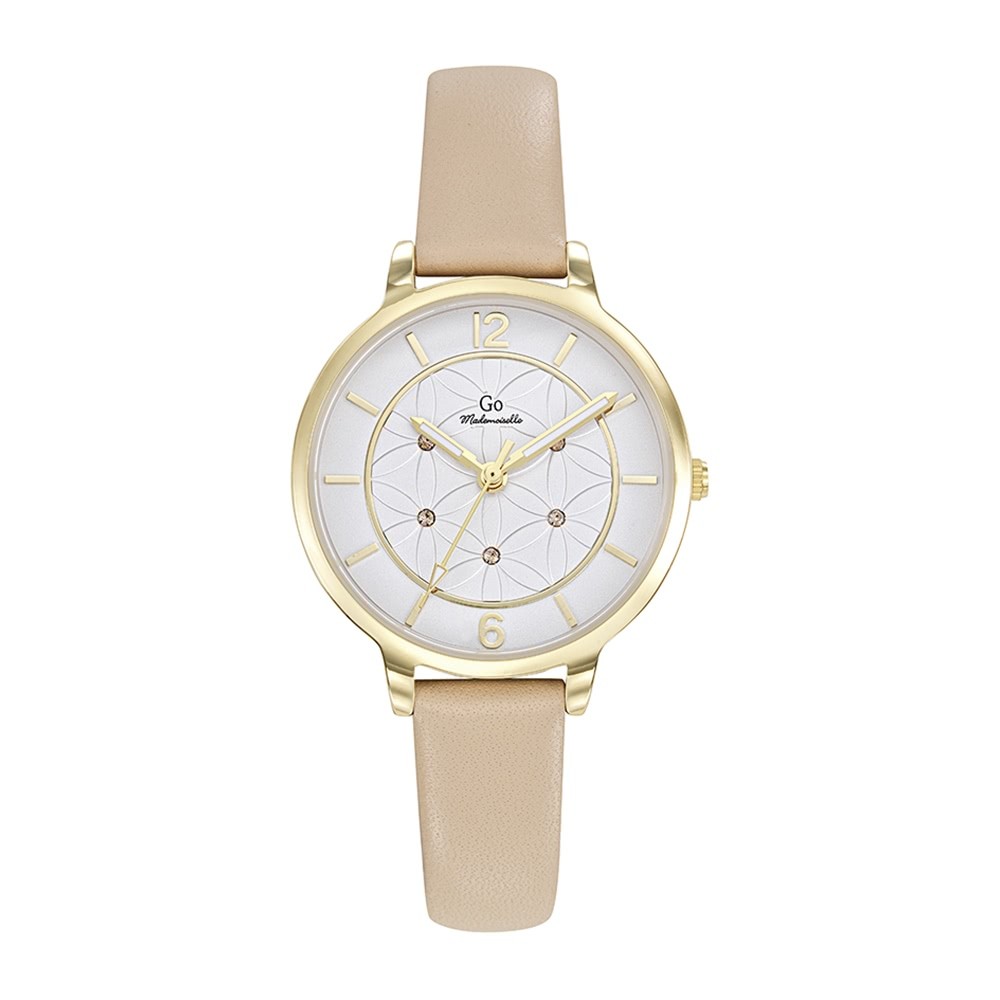 Girl Only GO Damen Armbanduhr Mademoiselle Quarz-Uhr Leder beige UGO699608