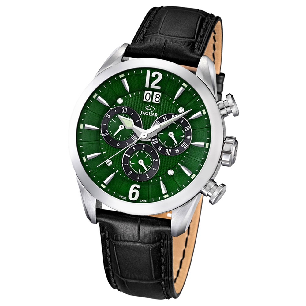 JAGUAR Herren-Armbanduhr ACM Saphirglas Quarz Leder schwarz UJ661/3