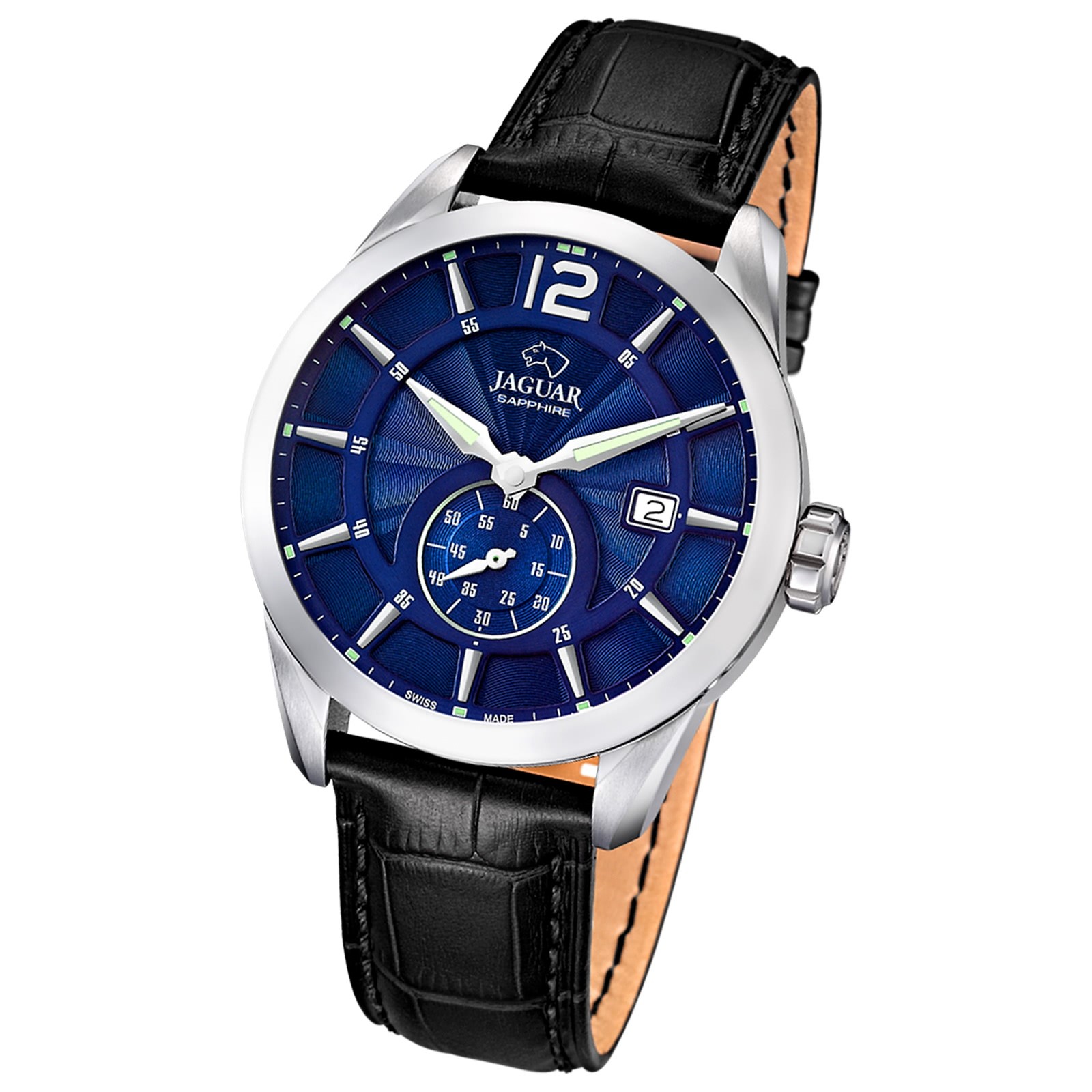 Jaguar Herrenuhr Leder schwarz Jaguar Acamar Armbanduhr UJ663/2