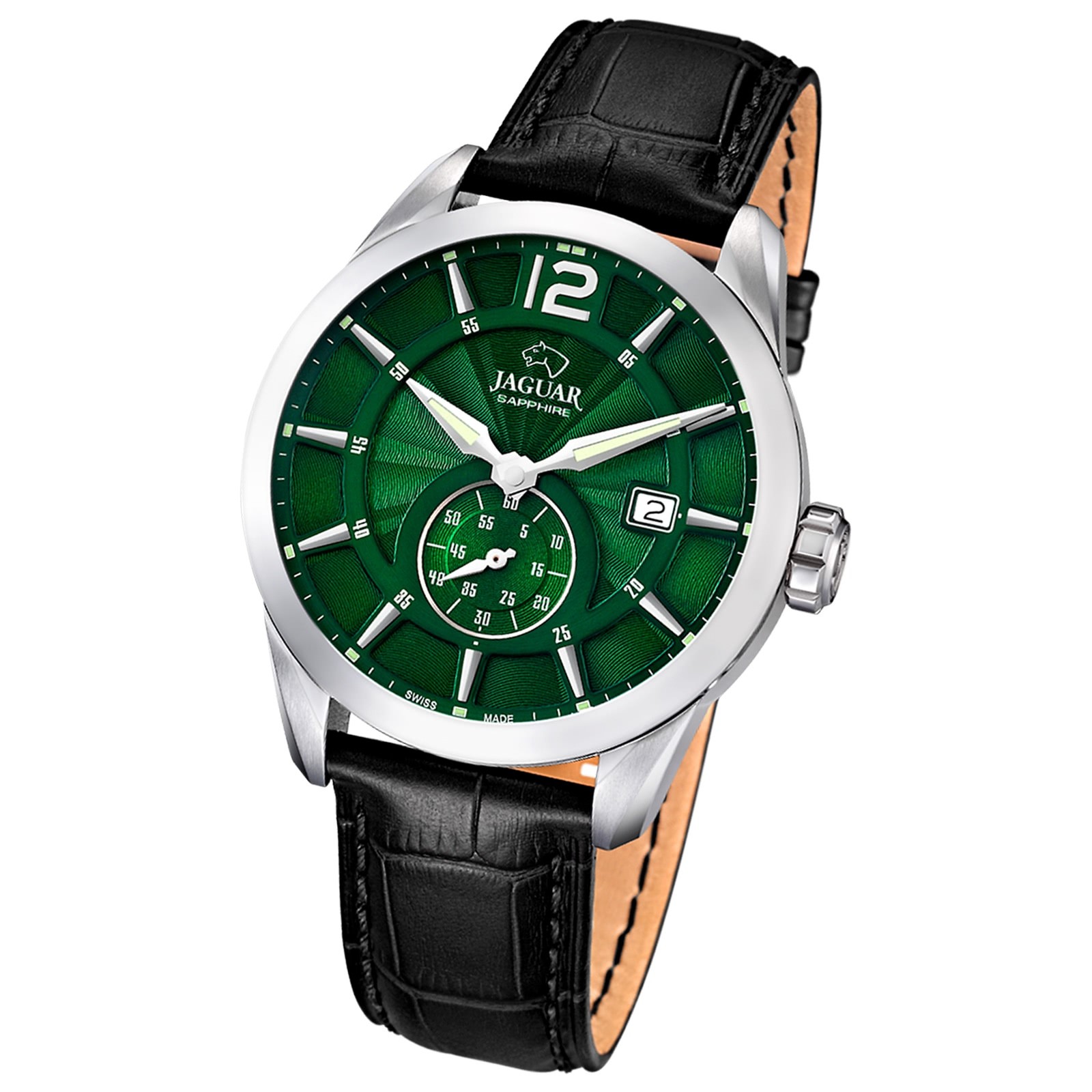 Jaguar Herrenuhr Leder schwarz Jaguar Acamar Armbanduhr UJ663/3
