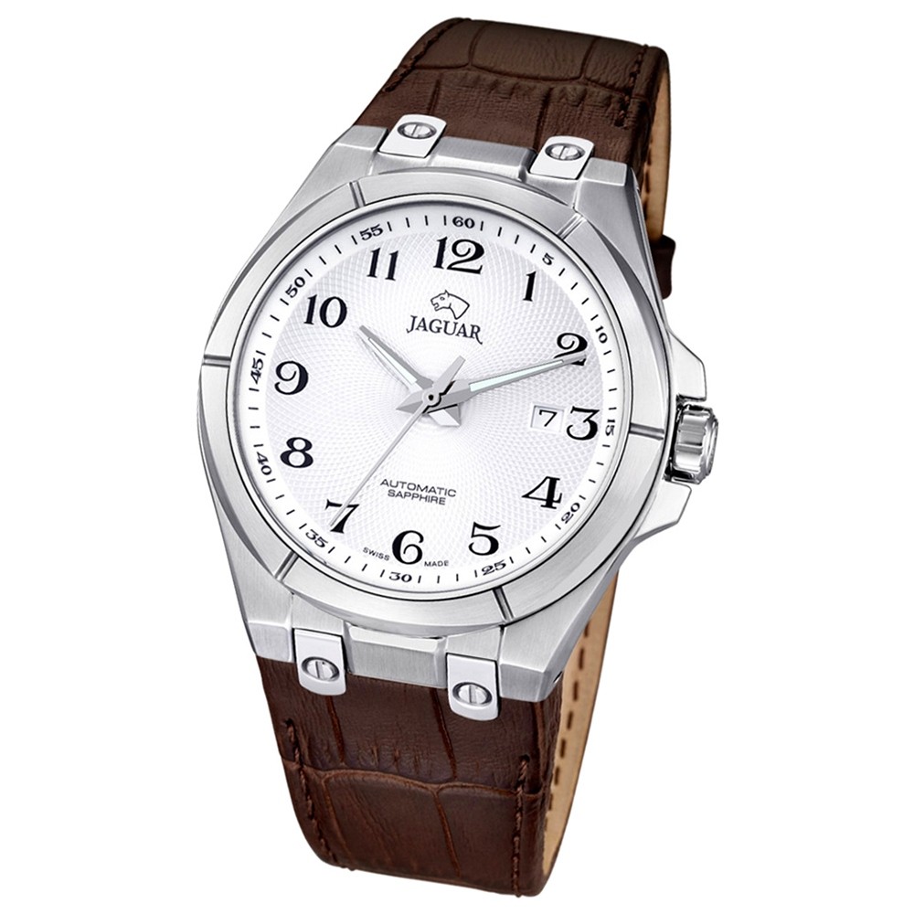 JAGUAR Herren-Armbanduhr Daily Classic Saphirglas Automatik Leder braun UJ670/5