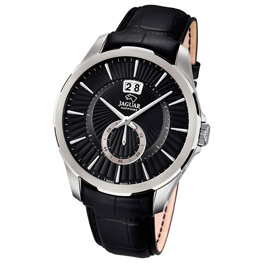 JAGUAR Herren-Armbanduhr ACM Saphirglas Quarz Leder schwarz UJ682/3