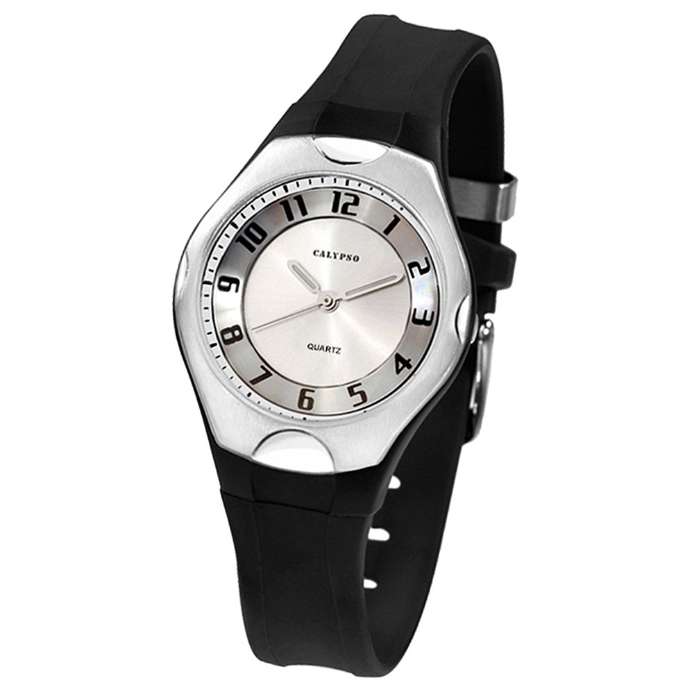 CALYPSO Damen-Armbanduhr Elegant analog Quarz-Uhr PU schwarz UK5162/1