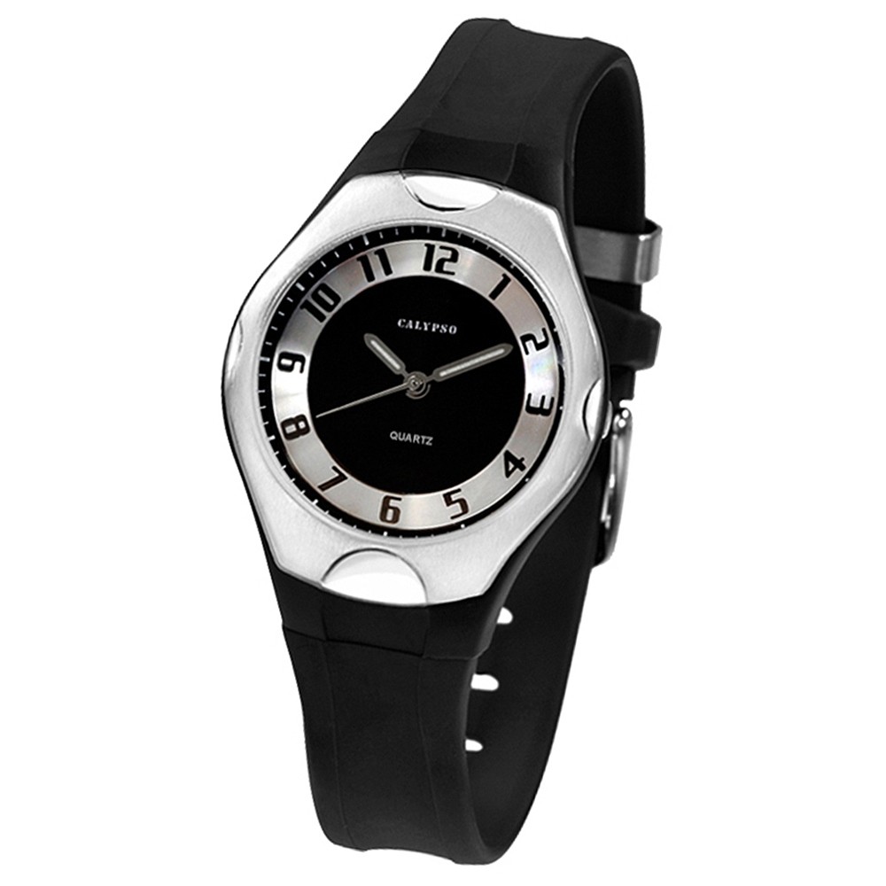 CALYPSO Damen-Armbanduhr Elegant analog Quarz-Uhr PU schwarz UK5162/2