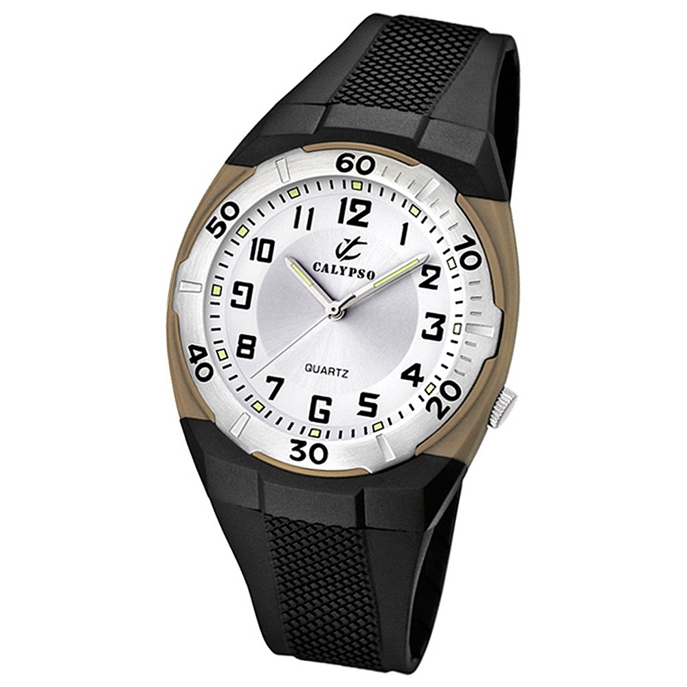 CALYPSO Herren-Armbanduhr Sport analog Quarz-Uhr PU schwarz UK5214/1