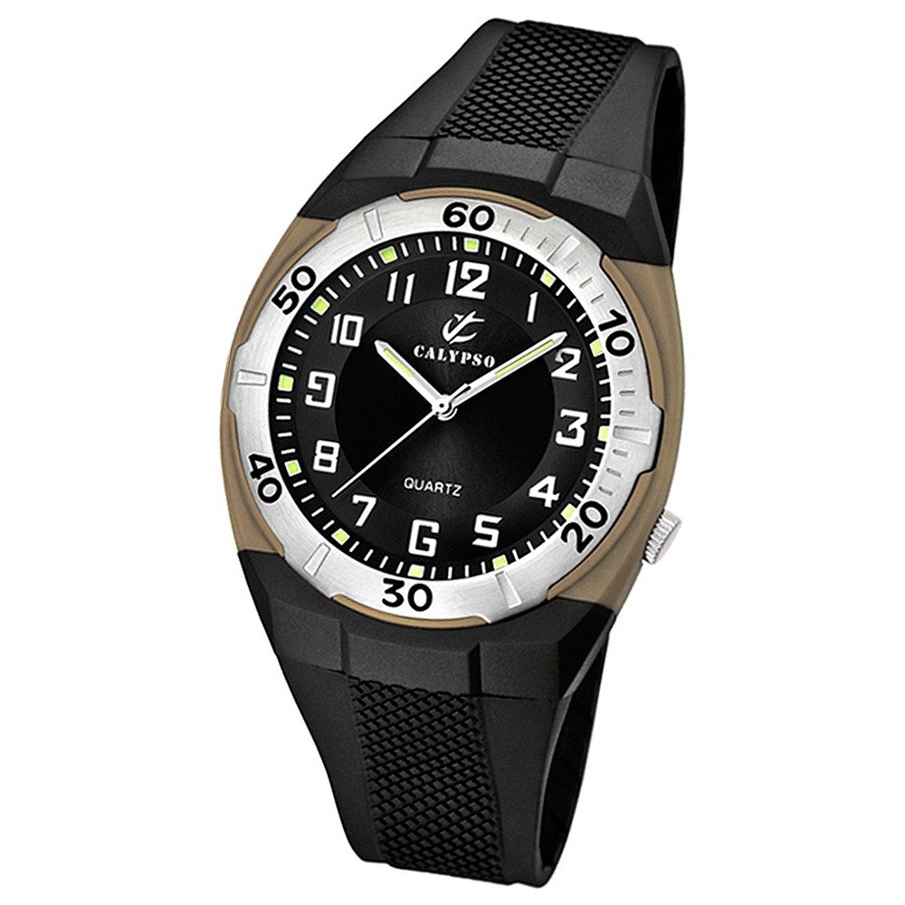 CALYPSO Herren-Armbanduhr Sport analog Quarz-Uhr PU schwarz UK5214/2