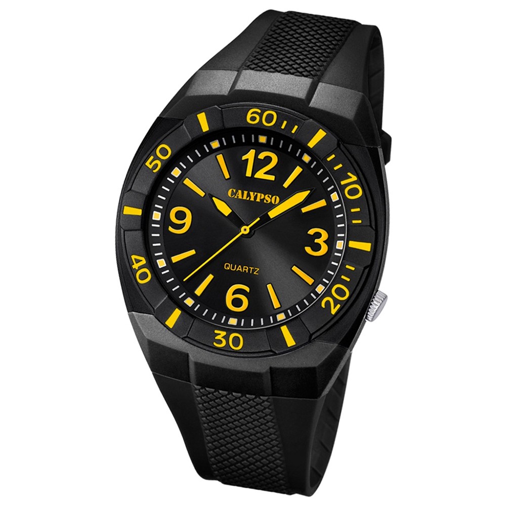 CALYPSO Kinder-Armbanduhr Fashion analog Quarz-Uhr PU schwarz UK5238/5