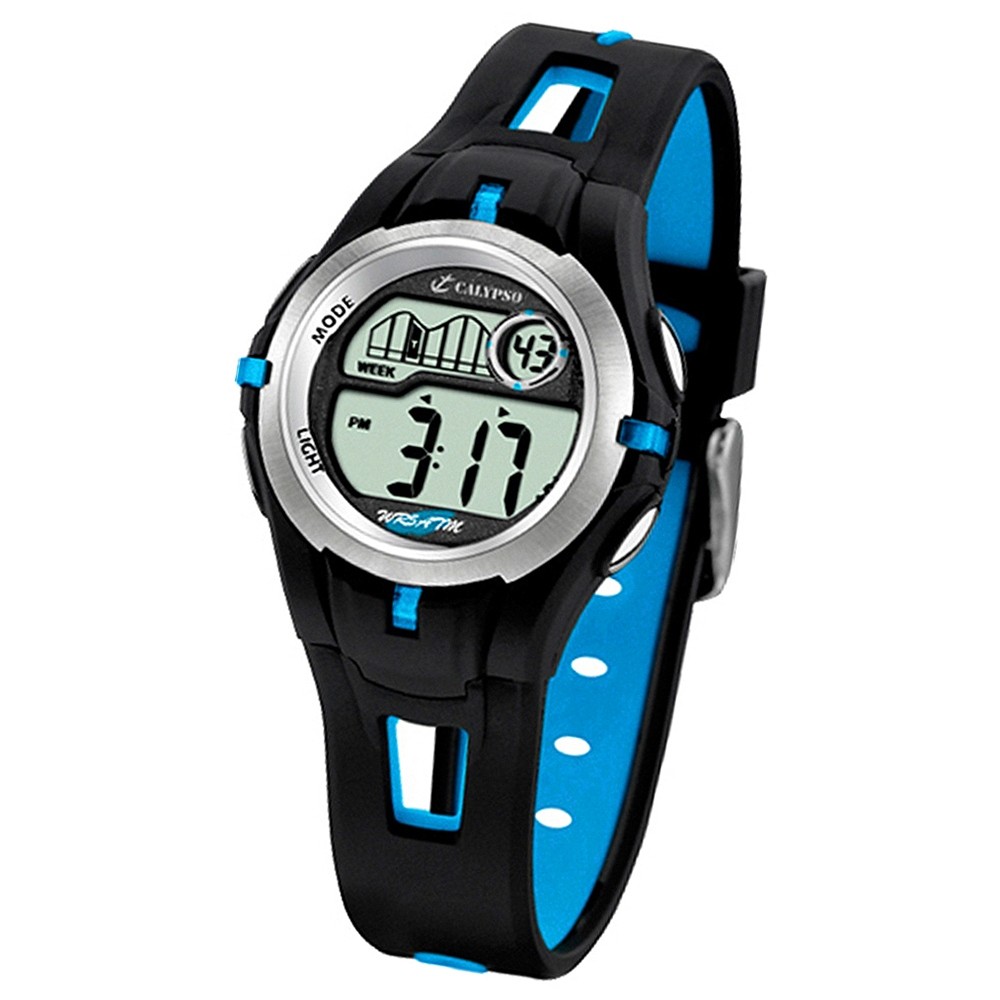 Calypso Jugenduhr, schwarz-blaues Armband Digital Calypso Uhren UK5506/4