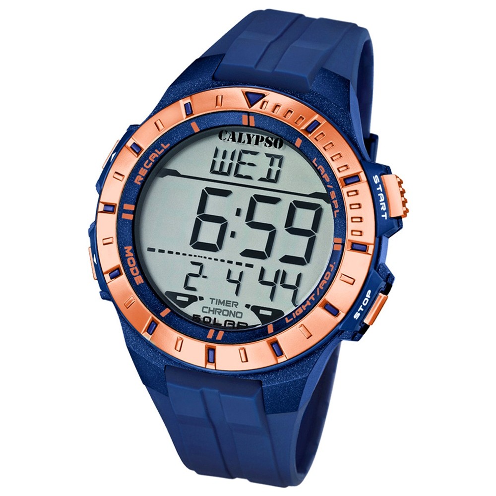 Calypso Herren-Armbanduhr Multifunktion digital Quarz PU blau UK5607/7