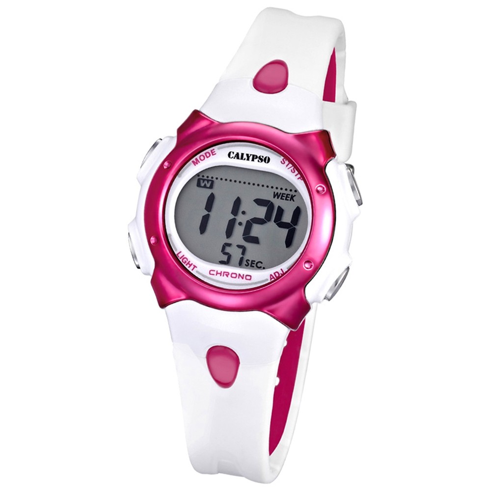 CALYPSO Damen-Armbanduhr Fashion Funktionsuhr Quarz-Uhr PU weiß pink UK5609/3