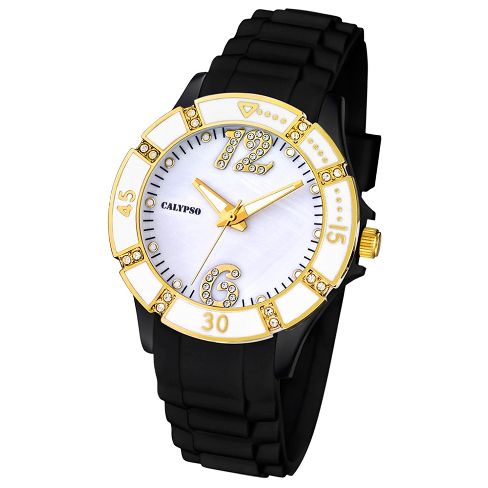 CALYPSO Damen-Armbanduhr Fashion analog Quarz-Uhr PU schwarz UK5650/4