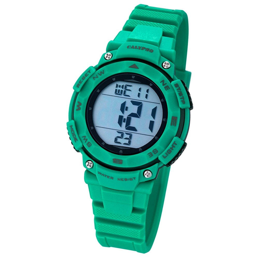 CALYPSO Damen-Armbanduhr Sport Funktinsuhr Quarz-Uhr PU grün UK5669/3