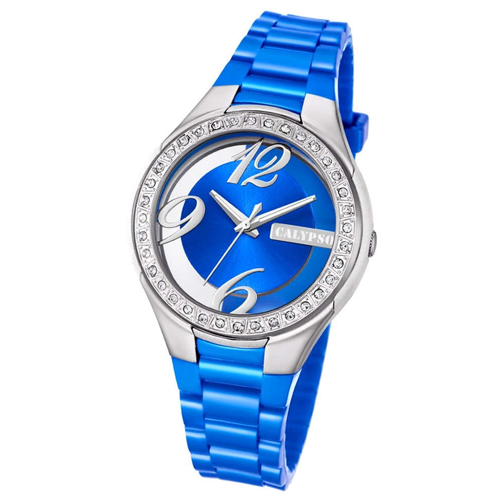 Calypso Damen-Armbanduhr Trendy analog Quarz PU blau UK5679/5