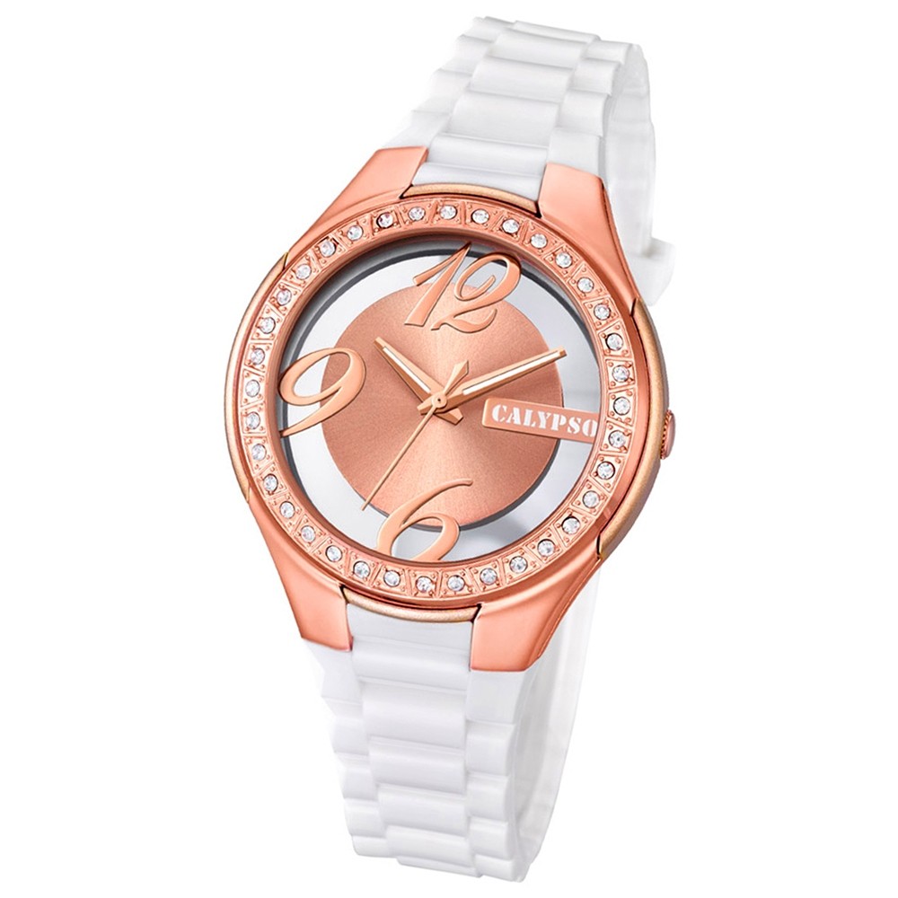 Calypso Damen-Armbanduhr Trendy analog Quarz PU weiß UK5679/7