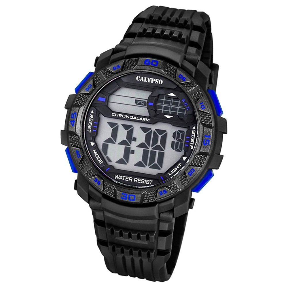 CALYPSO Herren-Armbanduhr Sport Funktinsuhr Quarz-Uhr PU schwarz UK5702/7