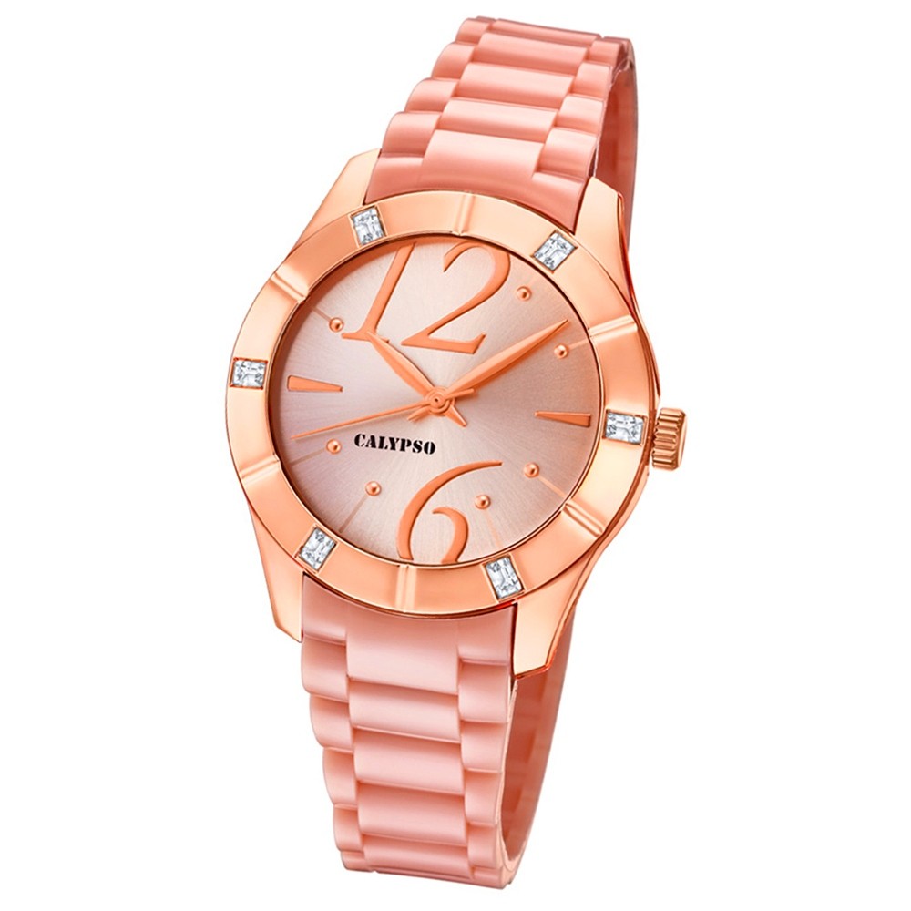 Calypso Armbanduhr Damen Trendy K5715/2 Quarzuhr PU rosé rosa UK5715/2