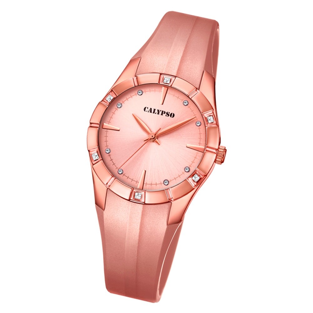 Calypso Damen Armbanduhr Trendy K5716/4 Quarz-Uhr PU roségold UK5716/4